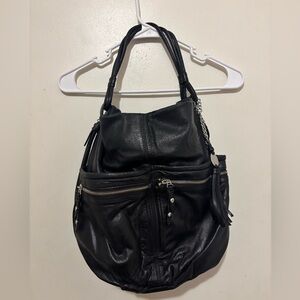 Vintage Olivia Harris | Leather Hobo Black Y2K Purse
